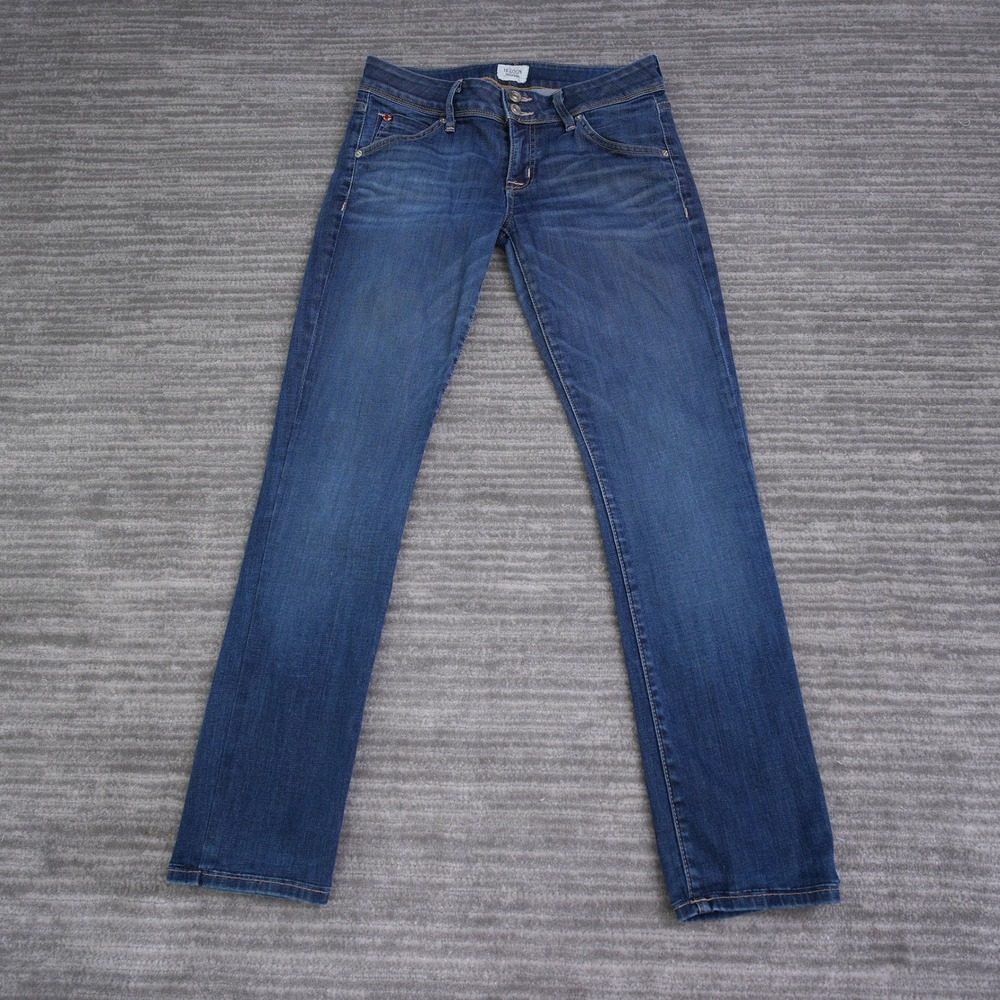 Hudson Jeans Womens Straight Leg Blue Denim Double Button Made USA 27 (29x28.5)
